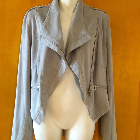 NWT Faux suede gray blue jacket - Picture 2 of 7
